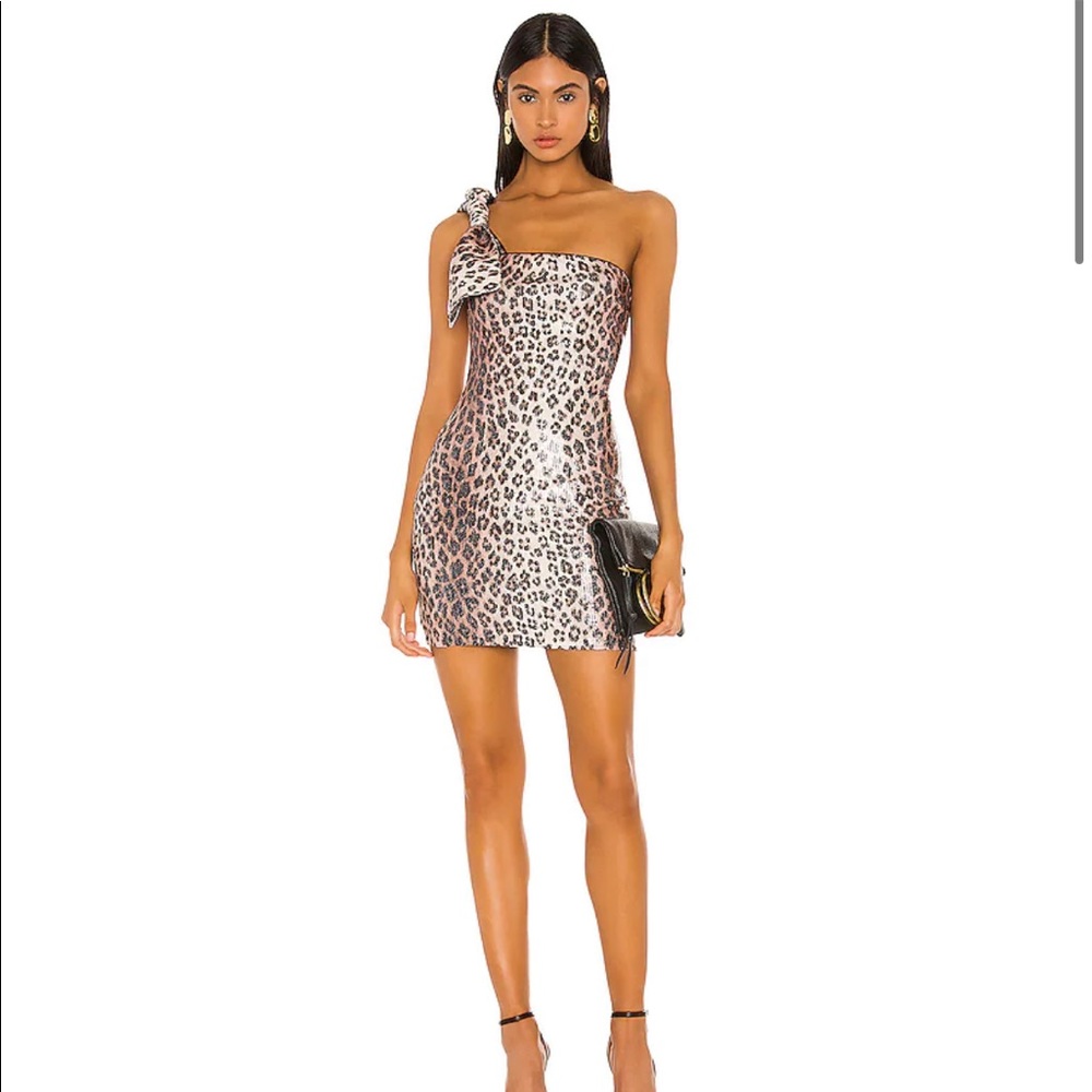 Camila Coelho Adella Mini Dress in Leopard Size XS Revolve